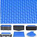Evoio Solar Pool Covers, 12 x 24 Foot Solar Pool Blankets for Inground Above Ground Rectangular Swimming Pools, Heavy-Duty Floating Bubble Pool Hot Tub Spa Covers Thermal Blanket (12 x 24 Ft)