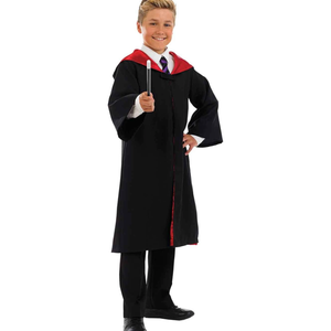 fun shack Kids Wizard Robe Cloak, Black Wizard Costume for Halloween, Kids Robe Outfit for Dress Up and Parties , Size L