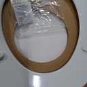 Mayfair Linden Slow Close Toilet Seat, Non Slip Heavy Duty Wood, Easy Install, Round, White
