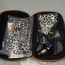 Grommet Tool Kit with Bag, 1/2 Inch Handheld Eyelet Kit Manual Grommet Press Machine with 300 pcs 12 mm Grommets