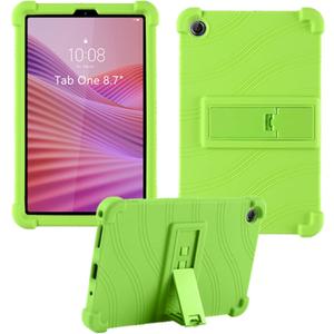 Case for Lenovo Tab One 8.7 Inch Tablet 2025 (TB305FU), Kids Friendly Soft Silicone Adjustable Stand Cover for Lenovo Tab K9 Tablet 8.7 inch Tablets (Green)