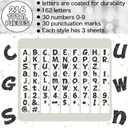 Colarr 216 Pcs Black Glitter Bulletin Board Letters for Classroom Number Alphabet Punctuation Symbol Cutout 4'' Die-Cut Poster Letter with Adhesive Dot School Party Graduation Decor Display