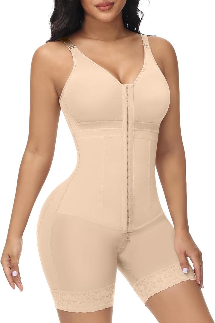 M MYODRESS Fajas Colombianas Moldeadoras Full Body Shapewear for Women Tummy Control Bodysuit Post Surgery Compression (Tan), S