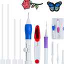 Islmlisa Magic Embroidery Pen Set - Punch Needles for Embroidery Threaders DIY Sewing