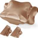 BALAPET 2 Pack Satin Cervical Pillowcase, Smooth & Soft Pillow Case Cover,Ergonomic Pillowcase with Zipper,Cover Only(Champagne)