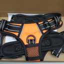 PHOEPET No Pull Dog Harness Medium Reflective Front Clip Vest with Handle, Adjustable 2 Metal Rings 3 Buckles,[Easy to Put on & Take Off](M, Orange)