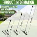 BARAYSTUS 15 Inch Wide Bow Rake, 16 Steel Tines Metal Head Rake Tool with Stainless Steel Handle, Adjustable Long Handle Garden Rake for Loosening Soil Leveling Mulch Gathering Lawns Leaves