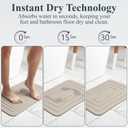 Stone Bath Mat (5-Piece) Diatomaceous Earth Bath Mat, Non-Slip Quick Dry, Water Absorbing Diatomite Bathroom Mat,Odor Resistant, Easy to Clean 24 x 15 in,(Light Grey-Maze), Regular