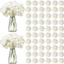 Artificial Flowers, 205 pcs Real Looking White Silk Fake Hydrangea Bulk, White Faux Bridal Shower with Stems for DIY Wedding Bouquets, Home Centerpieces Arrangements, Party Tables Decorations
