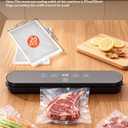 75kPa Vacuum Sealer Machine, Compact Vacuum Sealer for Food, 4-in-1 Food Sealer, Digital Timer, Moist/Dry, Pulse, Seal Modes, with 20 Vacuum Bags, Black