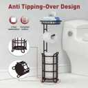 Toilet Paper Holder Stand Tissue Paper Roll Dispenser with Shelf for Bathroom Storage Holds Reserve Mega Rolls-Bronze