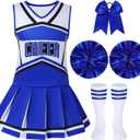 WooHand Cheerleader Outfit For Girls Halloween Costume For Kids 5-12 Years Cheer Uniform Set Fancy Dress For Party Birthday (7-8Y/130)