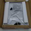 2PCS Pegboard Display Stand with 24 Peg Hooks, 13"  17" Tabletop Jewelry & Earring Display Rack for Vendors Craft Shows & Retail Store, Metal Peg Board Display Stand for Bracelet Keychains Pins White