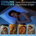 QUTOOL Cooling Pillow for Sleeping, CertiPUR-US Shredded Memory Foam Queen Pillows Set of 2, Cool Pillow for Hot Sleepers Adjustable Firm Pillow for Side, Back, Stomach Sleepers Soft Yet Support,White