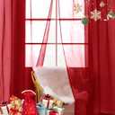 SpaceDresser Sheer Voile Window Treatment Rod Pocket Curtain Panels for Kitchen Bedroom Living Room Drapes Sunlight Filtering Privacy Semi Home Decor Assorted Colors Sizes (Christmas Red, 52 W x 63 L)