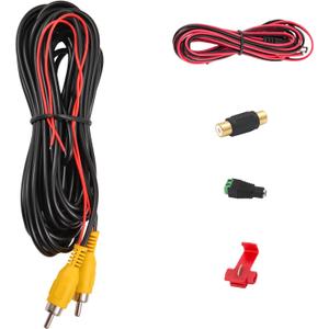 DALLUX Backup Camera RCA Video Cable,CAR Reverse Rear View Parking Camera Video Cable with DC Power Cable & RCA Connector, DC Power Adapter, Cable Clip (33FT/10 Meters)