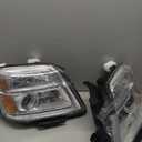 PHILTOP Headlights Assembly Compatible with 2010 2011 2012 2013 2014 2015 GMC Terrain, Chrome Housing Clear Lens Amber Reflector, Halogen Headlamps (Driver + Passenger Side)