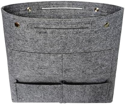 Vercord Extra Tall Felt Bag Organizer Vertical Height Design for Deep Tote and Backpack Bags Grey