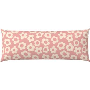 Vintage Pink Flower Body Pillow Cover - Pillowcases 20"x54" with Hidden Zipper Closure Soft and Breathable