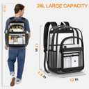 Clear Backpack for School - 17 inch Heavy Duty Transparent Bookbag for Boys and Girls, See Through Backpacks for Kids Elementary High School Students, Work