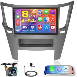 8 Core 4+64GB Android Car Stereo for Subaru Legacy Outback 2010-2014 Radio, 9 Inch IPS Touchscreen Car Radio with Wireless Carplay Android Auto 59UI GPS WiFi 32EQ DSP Backup Camrea