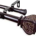 Rod Desyne 1" Jypsiere Double Curtain Rod, 28-48 inch, Mahogany