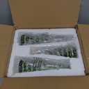 Brightown Lighted Ceramic Christmas Tree Set of 3, Pre-Lit Hand-Painted Tabletop Christmas Tree with Multicolored LED Lights, Battery Operated Vintage Ceramic Tree for Home Table Holiday Decor, Green