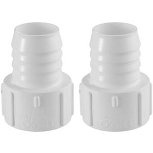 LESSO 1-1/2 Inch PVC Insert Adapter, PVC Pipe Fitting, 2PCS 1-1/2"Barbed x 1-1/2" Socket, SCH40 White