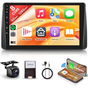 8 Core 6+128G Android Car Stereo for Dodge Grand Caravan 2008-2020 Chrysler Town & Country 2011-2016 Wireless Carplay Android Auto, 9 Touch Screen Radio Bluetooth GPS WiFi FM DSP Backup Camera SWC