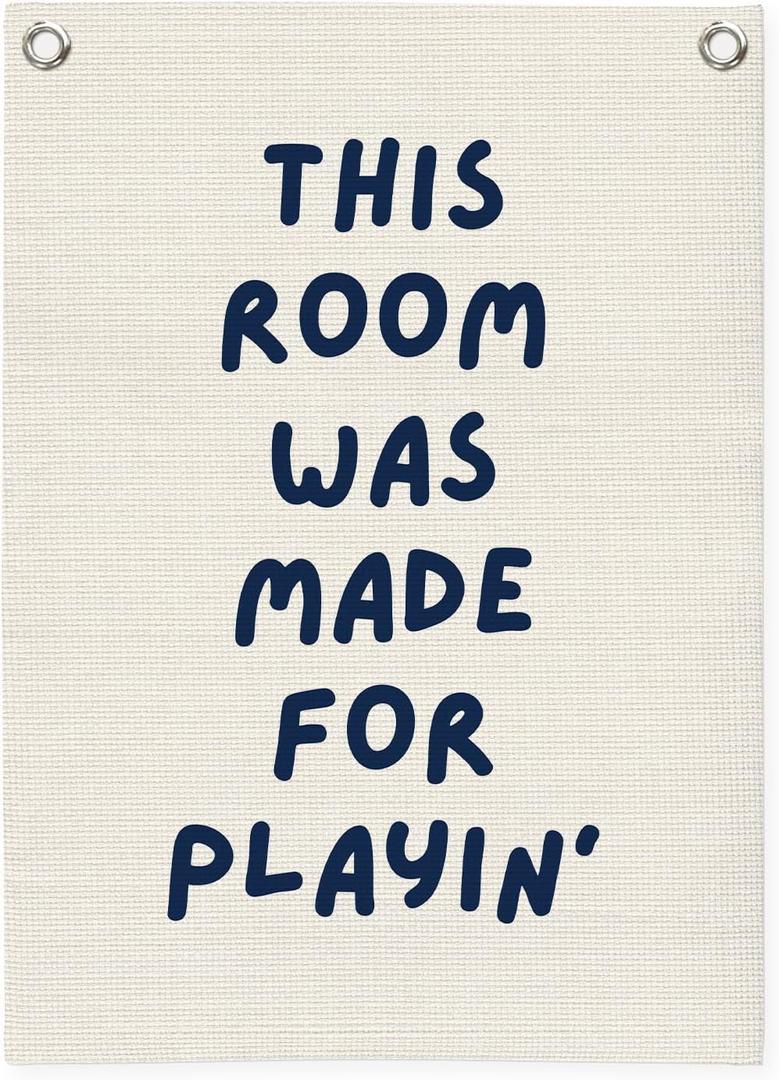 Playroom Wall Decor,This Room Was Made For Playin Banner,Nursery Decor,Kids Bedroom Hanging Banner for Toddler Room Palayroom 18x25 Inch