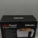 Mueller UltraToast Full Stainless Steel Toaster 4 Slice, Long Extra-Wide Slots for Bagels and Waffles, 6 Browning Levels, LED Display, Cancel/Defrost/Reheat Functions & Removable Tray, Kitchen Gadgets