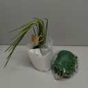 Der Rose 28'' Artificial Palm Tree Tall Fake Tropical Faux Trees Indoor and Outdoor for Home Bathroom Porch Outside Patio Decor (White Pot)