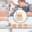 35.5inch Drain Clog Remover(1pcs), 25inch Drain Snake Hair Remover(6pcs)  Cleaning Brush(2pcs), Hair Catcher Drain Auger Cleaner Tool Set For Toilet, Kitchen Sink, Bathroom Tub, Sewer, 9 Pack