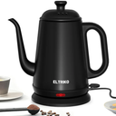 Gooseneck Electric Kettle, 1L Water Boiler, Pour Over Coffee & Tea, 1000W Fast Heating, Stainless Steel, Auto Shut-Off & Boil-Dry Protection, BPA-Free (Black)