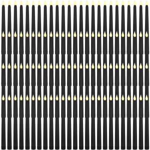 Baquler 100 Pcs Black 9.7 Inch LED Flameless Taper Candles Bulk Battery Operated Taper Candles Flickering Candlesticks for Wedding Church Holiday Table Decoration
