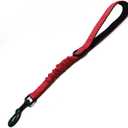 Short Dog Training Control Leash 18 Inch 1 Inch Wide Heavy Duty Elastic Traffic Bungee Leash with Padded Handle Suitable for Medium and Large Dogs(Red)