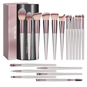 BS-MALL Makeup Brush Set 18 Pcs Premium Synthetic Foundation Powder Concealers Eye shadows Blush Makeup Brushes with black case