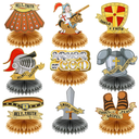 Jetec 9 Pcs Armor of God Honeycomb Centerpieces Bible Verse Religious Themed Party Decorations 3D Armor Knight Medieval Table Decor for Table Party Supplies