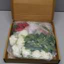 Serwalin 20pcs Artificial Red and White Roses, 4'' Big Flower Head, Fake Roses Velvet Real Touch, Silk Roses Long Stems Realistic Bouquet for Wedding Table Centerpiece and Home Decor