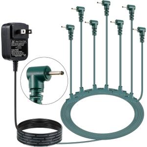 Dreyoo Christmas Ornaments Power Cord with 7 Plug, Compatible with Christmas Ornaments Interactive Ornaments, 5V 10.5W Power Cord Adapter Suitable for 2.5 mm Diameter Power Interface