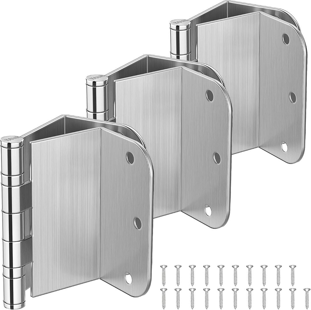 KOLET Offset Door Hinges, 3.5 Inches Swing Clear Hinges, 5/8" Radius Corner Ball Bearing Door Hinges, 2 Inches Widen Doorway, Smooth and Easy Installation, Brushed Nickel, 3 Packs