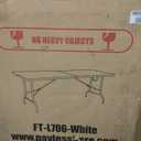 6FT Picnic Table Folding Table Camping Table Plastic Table Fold Up Table Lock for Party Event,White