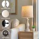 Seealle Farmhouse Table Lamps Set of 2 - Rustic Bedroom Lamps for Living Room, 22" Boho Bedside Lamp for Night Stands End Table Office Desk Lamp Nightstand Clearance Decorating with Linen Shades