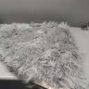 Latepis Gray Fluffy Circle Faux Fur Rug Round Rugs 4ft Sheepskin Rug for Bedroom Bedside Washable Rugs Soft Plush Shaggy Floor Carpet Luxury Home Decor (Grey)