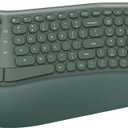 seenda Ergonomic Wireless Keyboard and Mouse Combo - 2.4GHz USB Receiver, Split Keyboard Layout with Wrist Rest, 3-Level Optical Mouse with 6 Button - for Windows and Mac, Green