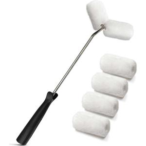 Small Double Roller Brush, Paint Roller Covers, Paint Rollers Naps, House Painting Supplies Covers, Roller Frame and Paint Roller Kit for Stair Balusters, Fences, Pipes, Tube, etc.
