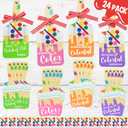 ORIENTAL CHERRY Valentines Day Gifts for Kids - 24 Pack Valentine Cards with Watercolor Paint Bulk - Valentines Party Favors School Classroom Exchanges Gift Sets for Boys Girls Toddlers