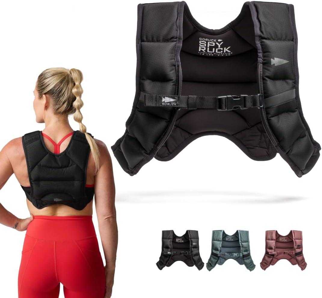GORUCK 8LB, 12LB, 16LB Spy Ruck Women's Weighted Vest for Walking & Running - Weight Vest for Women Fitness Training with Adjustable Fit, Low-Profile Design for Weight Loss (Black)