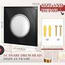Silipull Drum Head Display Frame Wall Mount Wooden Drum Head Display Case Cabinet W/98% UV Acrylic Door Lockable Rack Storage Shadow Box for Collection Musician Collector Memorabilia(14" Drumhead)