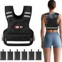 Adjustable Weighted Vest for Men and Women,11-20lb Vest with 6 Ironsand Weights for Strength Training,Body Weight Vest Exercise Set for Running, Walking and Home Workouts (Black)